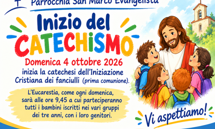 Domenica 4 ottobre inizia il catechismo